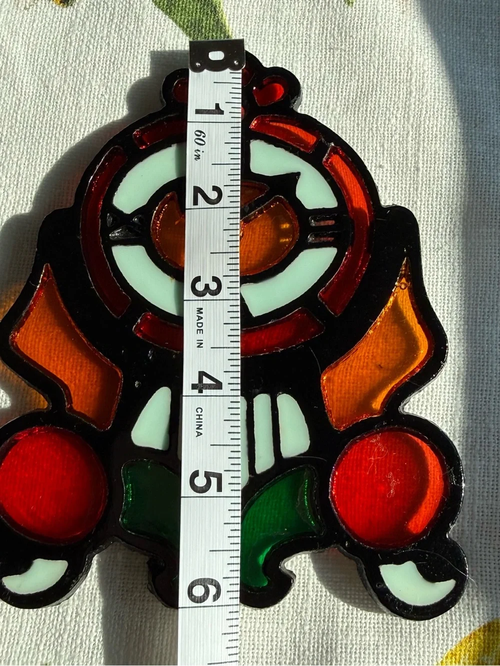 Vintage Cast Iron Stained Glass Clock Trivet Retro Kitchen Decor